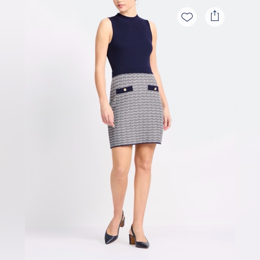 Navy and Gray Sweater Dress NWOT
